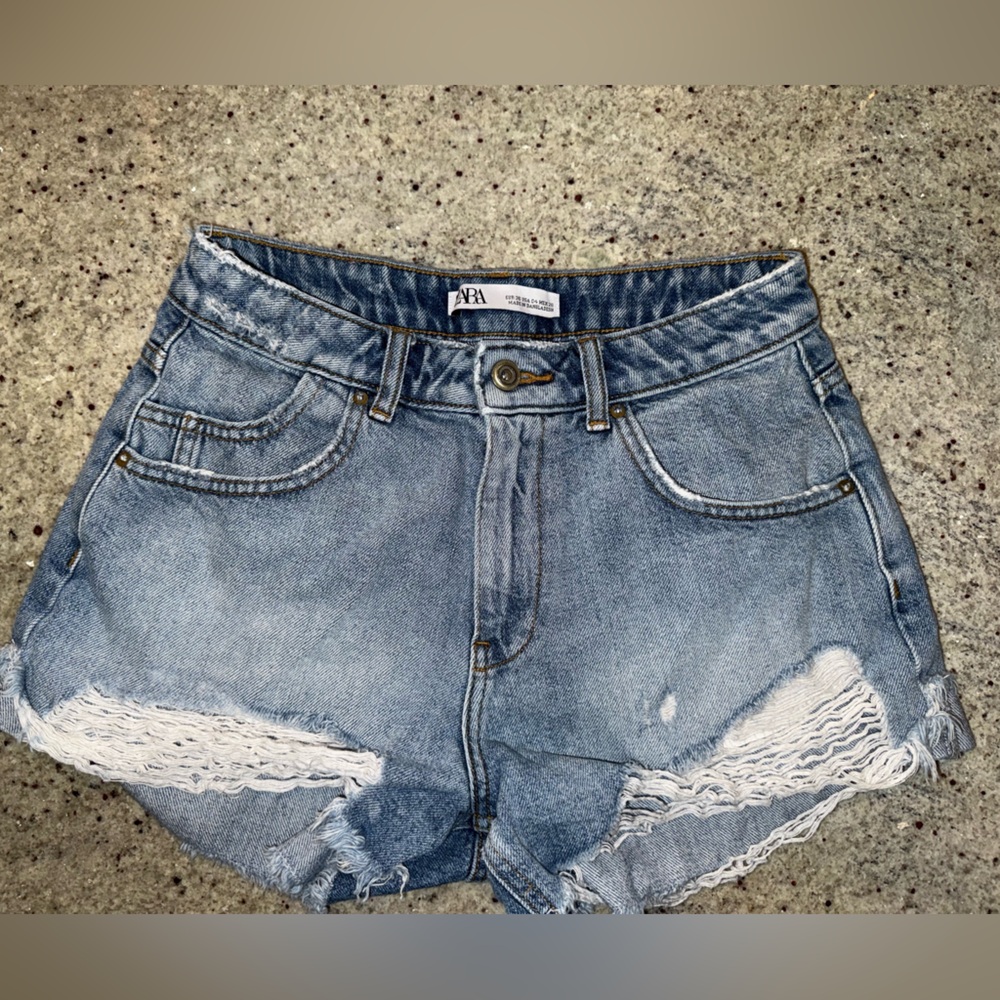Zara Pink Label Denim Shorts